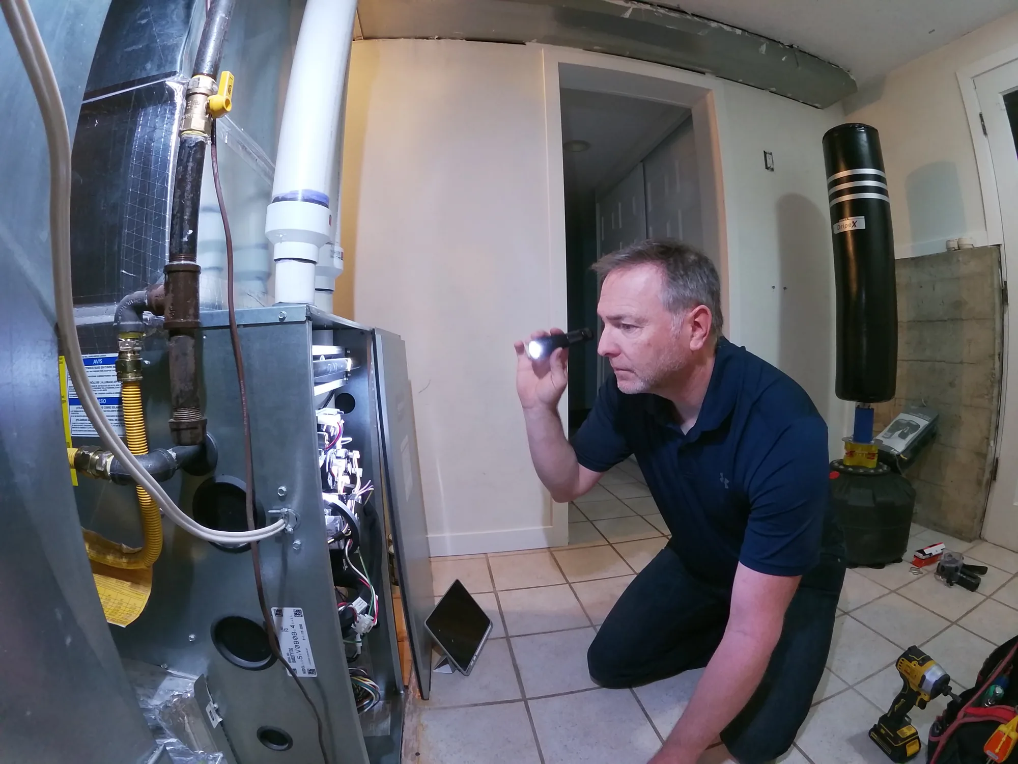 Furnace inspection in Chilliwack home